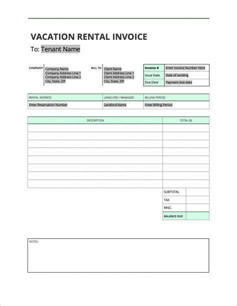 Free Rental Invoice Templates Pdf Word Excel