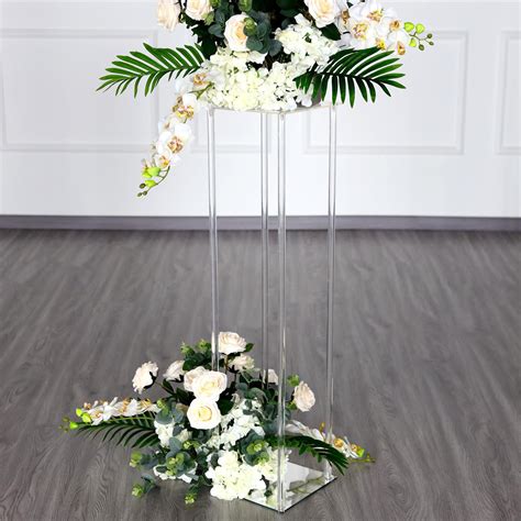 Efavormart Clear Acrylic Floor Vase Flower Stand Wedding Column