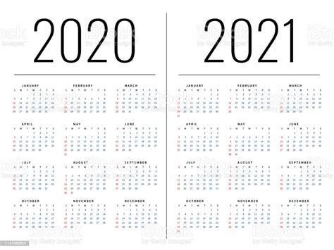 Ilustración De Diseño De Calendario Simple De Mockup Para 2020 Año La