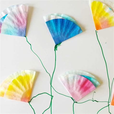 Upcycled Crafts For Kids ~ Mini Coffee Filter Flowers Twitchetts