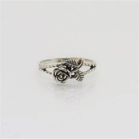 Vintage Sterling Silver Flower Ring Size 9 Etsy