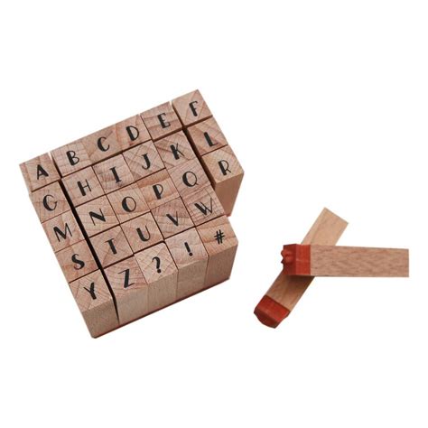 Dreamer Mini Alphabet Wooden Stamp Set 30 Pieces Hobbycraft