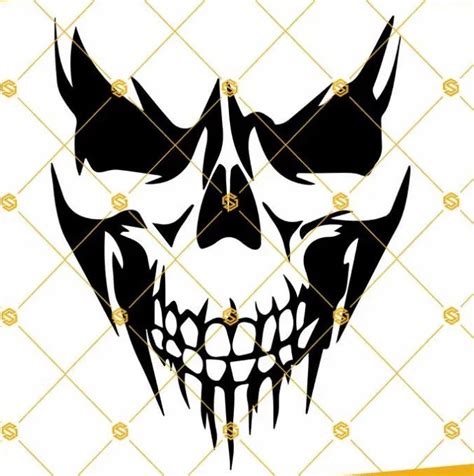 Skull Grunge Horror Symbol Svg Dxf Png Eps Clipart Cricut Etsy