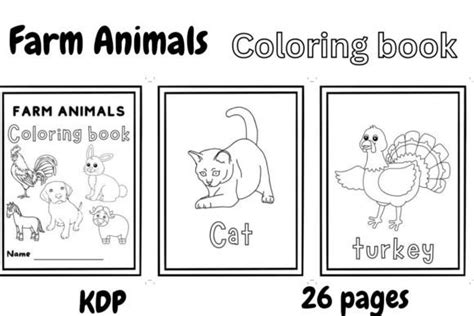 Domestic Animals Coloring Book For Kids Graphic By Vin Arts · Creative
