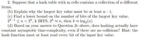 Solved 2 Suppose That A Hash Table With M Cells Contains A