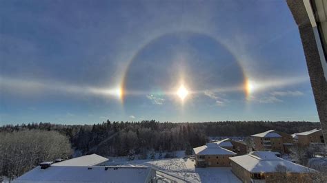 Sun Halo 22° Sun Dogs Parphelic Circle Rare Optical Phenomenon In