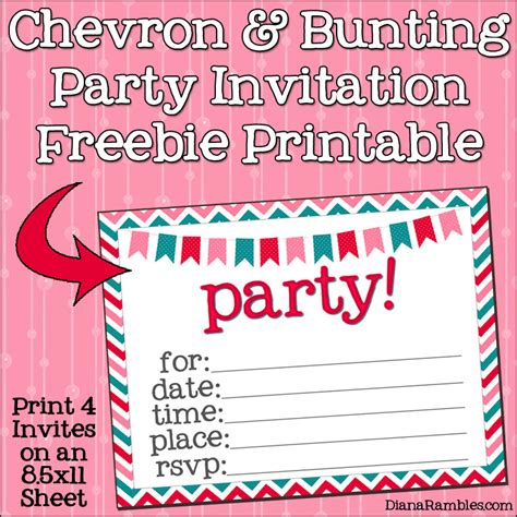 Free Printable Chevron Birthday Invitations
