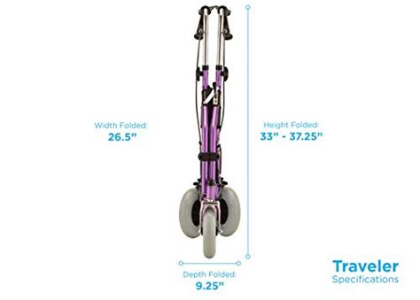 Nova Traveler 3 Wheel Rollator Walker All Terrain 8 Wheels Includes