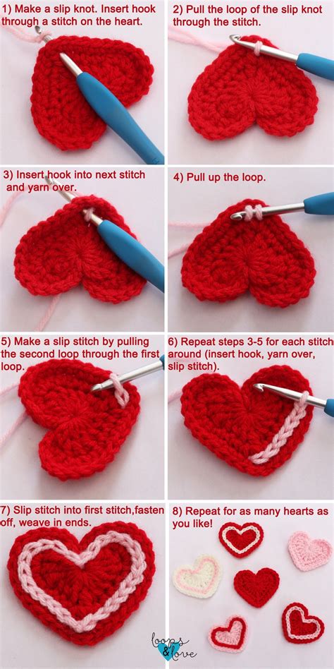 Easy Crochet Hearts Loops And Love Crochet Crochet Heart Pattern