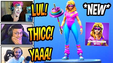 Streamers React To New Aerobic Assassin Thicc And Mullet Marauder Skins Fortnite Funny