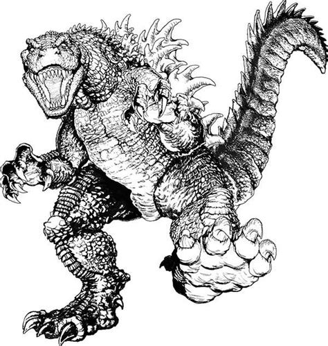 Coloring pages godzilla and his opponents, 50 pieces. Godzilla, : Terrifying Godzilla Coloring Pages | Godzilla ...
