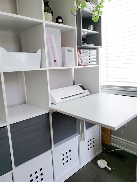 Small Craft Room Idea Ikea Kallax And Norberg Table Hack In 2022