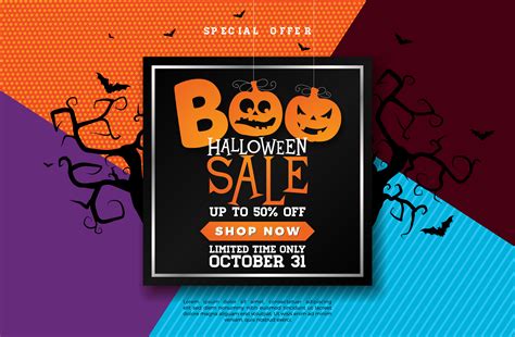 Boo Halloween Sale Banner Illustration 335051 Vector Art At Vecteezy