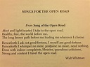 Song of the Open Road. Poems About Life, Poem A Day, Dead Poets Society ...