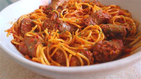 Sausage And Spaghetti Recipe Youtube