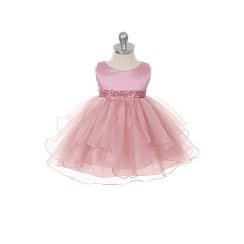 Chic Baby Rose Organza Sequin Special Occasion Dress Baby Girl 12m
