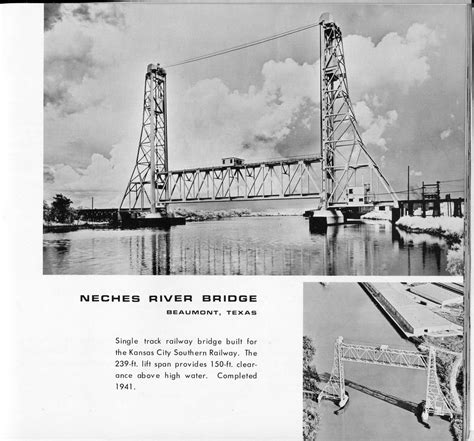 Industrial History 1941 Kcs Bridge Over Neches River At Beaumont Tx