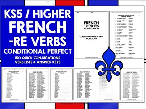 FRENCH RE VERBS CONDITIONAL PERFECT TENSE Teaching Resources