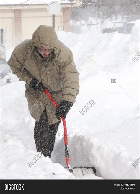 Snow Shoveling Winter Image And Photo Free Trial Bigstock