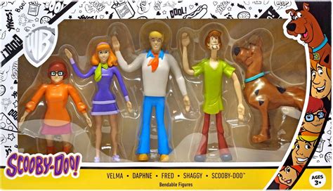 Scooby Doo Velma Daphne Fred Shaggy And Scooby Doo Bendable Figure Box Set