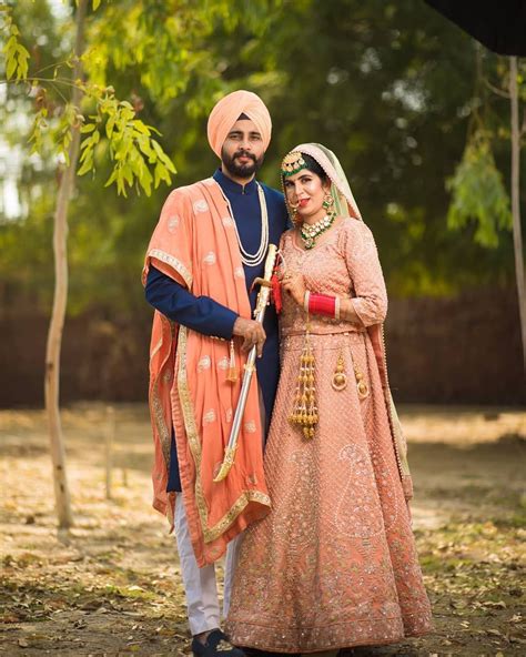 Punjabi Couple Wedding Goals Punjabi Suits Bridal Lehenga Couple