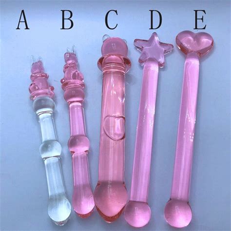 Rabbit Pink Crystal Glass Dildos Masturbator Realistic Dildo Penis