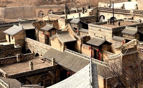 An Old Chinese Village In Northern China With Both Cave Style And On