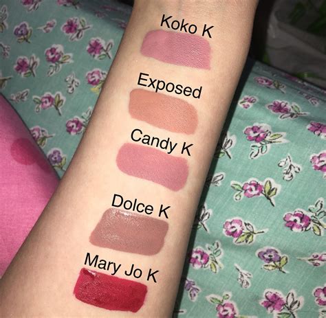Kylie Cosmetics Swatches In Shades Koko K Exposed Candy K Dolce K And Mary Jo K KylieCos
