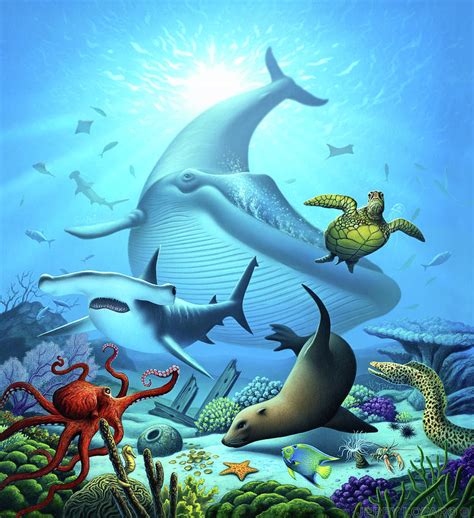 Ocean Life Digital Art By Jerry Lofaro