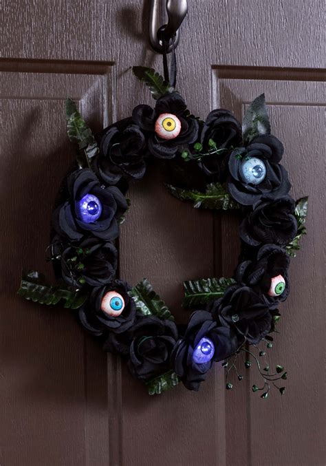 Light Up Eyeballs Flower Wreath Decoration Halloween Wreath