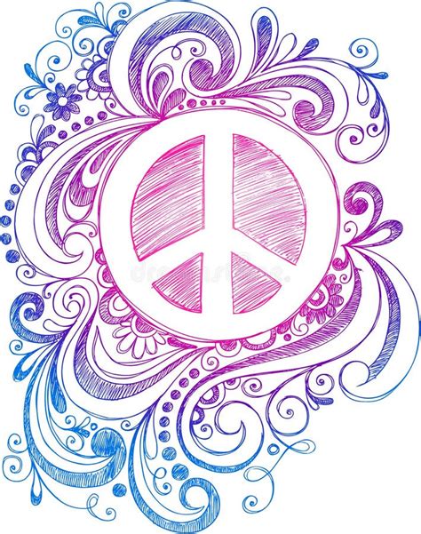 Sketchy Doodle Peace Sign Vector Stock Vector Image 10507389