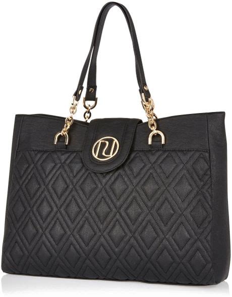 River Island Black Quilted Chain Strap Tote Bag In Black Lyst