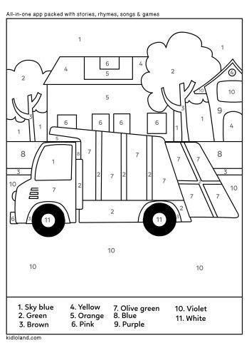 Since it's not featured on the coloring page, you can ask your kid to draw it. Download Free Color By Number 43 and educational activity worksheets for Kids | Kidloland.com