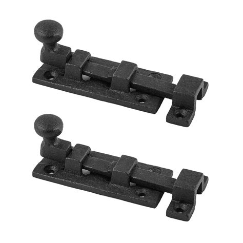 2 Wrought Iron Slide Bolt 3 Wide Black Rustproof Finish