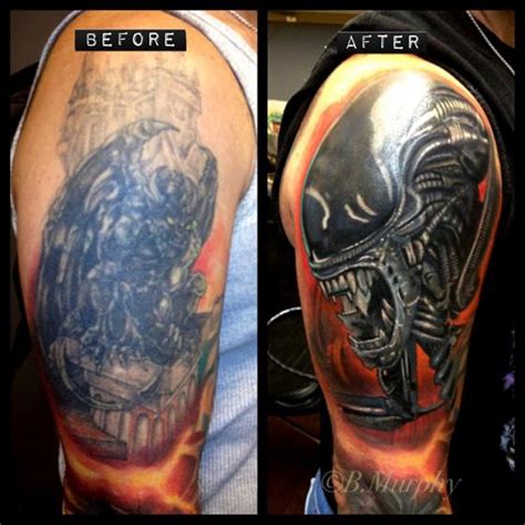 Cover Up Over Large Black Tattoo By Brian Murphy Tattoonow