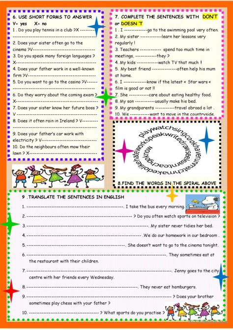 Present Simple2 Page Practice With English Esl Worksheets Pdf And Doc