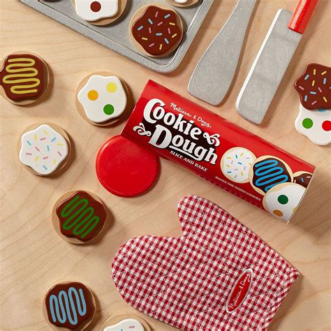 Melissa And Doug Slice And Bake Wooden Cookie Play Food Set Kids Toy