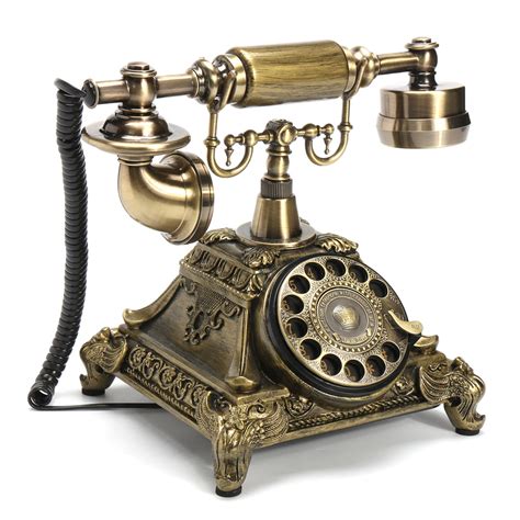 Meigar Retro Vintage Antique Style Rotary Dial Button Desk Telephone Phone Home Office Telephone