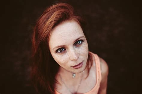 X X Redhead Women Face Model Portrait Wallpaper