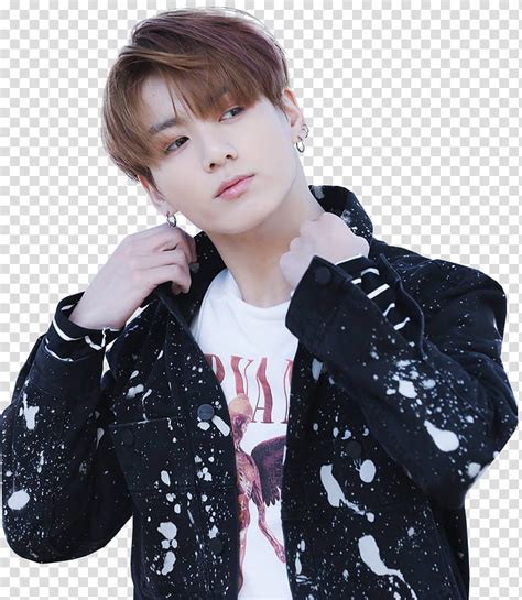 Jungkook's popularity has earned him the nickname sold out king as items that he is seen using often sell out quickly. Free download | JungKook BTS, man standing and looking side view transparent background PNG ...