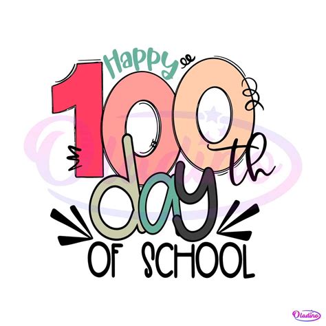 happy 100th day of school back to school svg