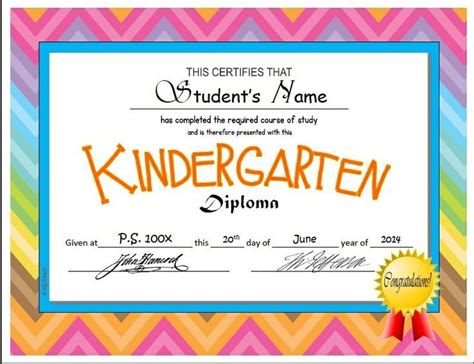 Kindergarten And Pre K Diplomas Editable Graduation Certificate