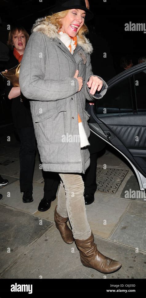 Kim Cattrall Leaving The Vaudeville Theatre After She Performed In Private Lives London