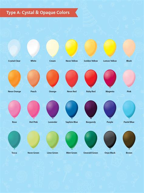 Crystal And Opaque Color Chart