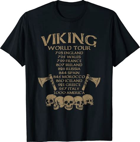Viking World Tour T Shirt Viking Vintage Cool Tee T