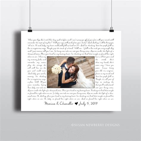 Maybe you would like to learn more about one of these? Song Lyrics Print - Custom Song Lyrics Dance Wedding Photo ...