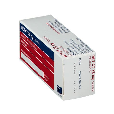 Eptus (25 mg) is a mineral corticoid receptor antagonist, prescribed for high blood pressure and heart attack. Hct-ct 25 mg Tabletten 50 St - shop-apotheke.com