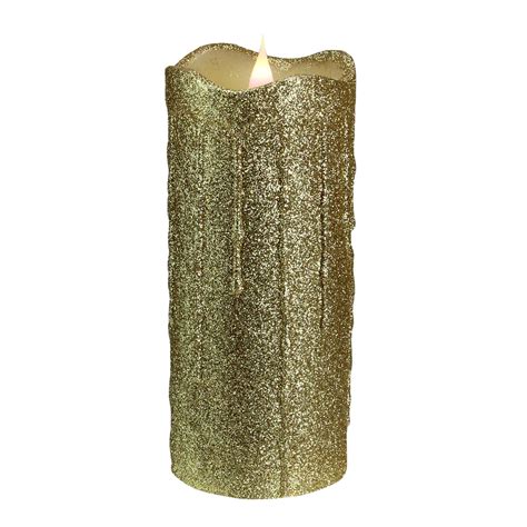 4 Led Gold Glitter Flameless Christmas Decor Candle Christmas Central