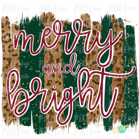Christmas Leopard Merry And Bright Brush Stroke Background Sublimation