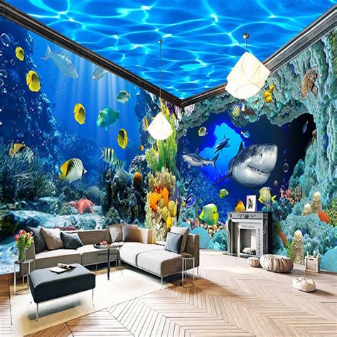 Beibehang Underwater World Aquarium Theme Backdrop Custom